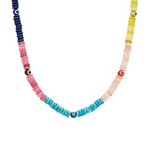 Colorful Beaded Evil Eye Necklace - genius stones by Mayamar